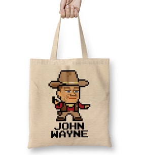 John Wayne Pixel Character Bez Çanta Uzun Saplı