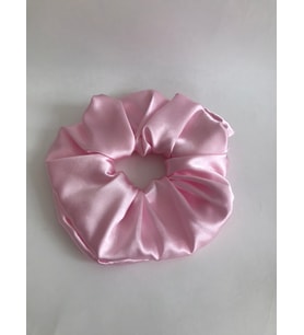 Kadın Pudra Saten Jumbo Boy XL Scrunchie Simit Toka