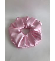 Kadın Pudra Saten Jumbo Boy XL Scrunchie Simit Toka