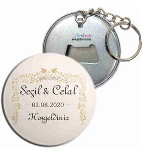 Nişan Gold Motifli Anahtarlık Açacak