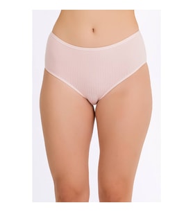 Kadın Yüksek Bel İnce Çizgili Bato Külot 10 Adet