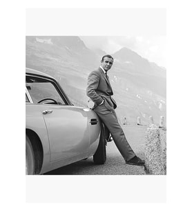 Sean Connery, Siyah Beyaz Vintage Tablo Ahşap Poster Dekoratif