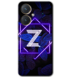 Vivo Y27 Kılıf HD Desen Baskılı Kılıf - Dark Neon Yaprak Z Harfi