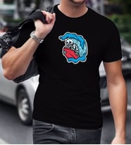 BK Gift Sörfçü İskelet Tasarımlı Siyah T-Shirt-1
