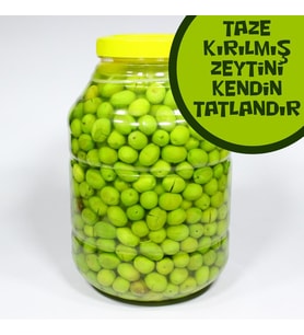 Kendin Tatlandır Ham Yeşil Zeytin (Küçük Çekirdekli) 3300 g