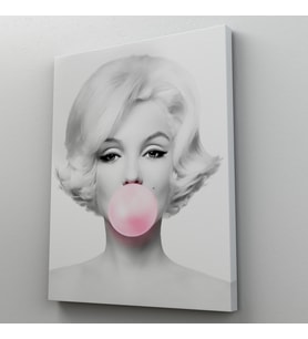 Marilyn Monroe Pembe Kabarcık Sakızlı Dekoratif Kanvas Tablo-5108-3