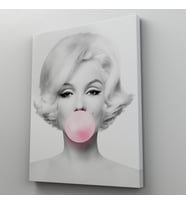 Marilyn Monroe Pembe Kabarcık Sakızlı Dekoratif Kanvas Tablo-5108-3