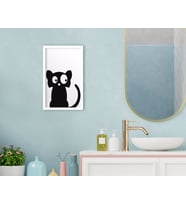 BK Home Banyo Dekoratif Ahşap Beyaz Çerçeveli Tablo-2