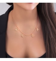 Kişiye Özel Dört Harfli İsim Rose Gümüş Kolye