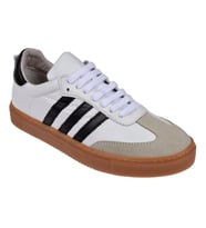 Floor Hakiki Deri Kadın Spor Ayakkabı Sneaker MAK-3020 BEYAZ SİYAH