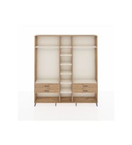 Arges Dolap 10 Raflı 4 Çekmeceli 2 Askılı 220x30x243 Çam-Aytaşı/Çam