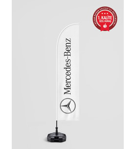 Mercedes-Benz Logolu Yelken Bayrak Set - Raşel Kumaş 1. Kalite