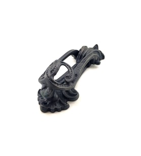 Antika Tarz Dekoratif Pirinç Doğa Kapı Tokmağı, Taktak - 205x73 mm, Oksit