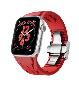 Apple Watch 7/8/9 45mm Kordon Metal Tokalı Silikon Tour Kilim Dizayn Strap 127