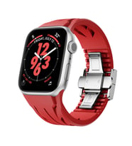 Apple Watch 7/8/9 45mm Kordon Metal Tokalı Silikon Tour Kilim Dizayn Strap 127