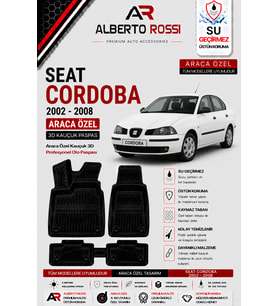 SEAT CORDOBA 2002 - 2008 Araca Özel Kauçuk 3D Profesyonel Oto Paspası