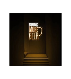 DRINK MORE BEER Yazılı Neon Tabela