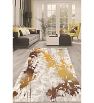 Dijital Kaymaz Taban Yıkanabilir Modern Renkli Salon Halısı Mutfak Halısı Yolluk ND-HT-1303 (Kahverengi)