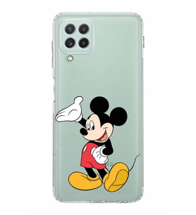 Samsung Galaxy A22  Kamera Korumalı  Kapak Mickey Mouse Tasarımlı  Şeffaf Kılıf