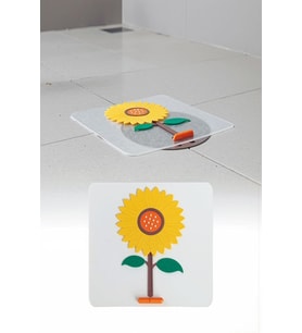 Ayçiçeği Kare Silikon Kötü Koku Önleyici Gider Kapağı – Banyo, Mutfak, Balkon Lavabo Tıpası 14,5x14