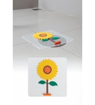 Ayçiçeği Kare Silikon Kötü Koku Önleyici Gider Kapağı – Banyo, Mutfak, Balkon Lavabo Tıpası 14,5x14