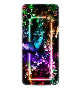 General Mobile Gm 23 Kılıf Silikon Desen Özel Seri Butterfly Neon 1684