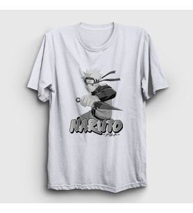 Presmono Unisex Beyaz Kunai Anime Naruto T-Shirt 133640tt