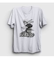 Presmono Unisex Beyaz Kunai Anime Naruto T-Shirt 133640tt