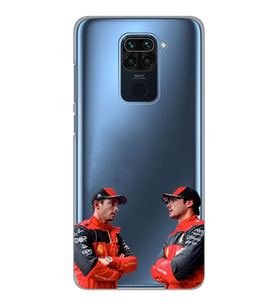 Xiaomi Redmi Note 9 Uyumlu Carlos Sainz ve Charles Leclerc Formula 1 Desenli Şeffaf Kılıfı