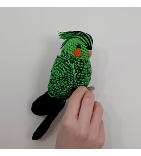 Amigurumi Örgü Oyuncak Yeşil Sultan Papağan Muhabbet Kuşu (Orman Yeşili)