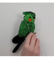 Amigurumi Örgü Oyuncak Yeşil Sultan Papağan Muhabbet Kuşu (Orman Yeşili)