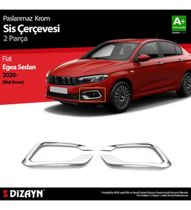 Fiat Egea Sedan Krom Sis Çerçevesi 2 Prç. 2020 Üzeri (Mat Krom)