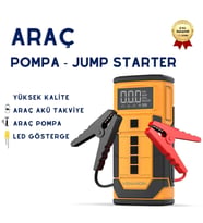 Kablosuz Çok Fonksiyonlu Araç Acil Durum Seti Pompa ve Akü Takviye Jump Starter