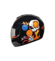 Motosiklet Çocuk Kaskı Full Face Pp Metreal Skull Black