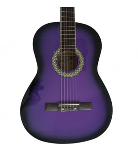 Almira Mg917-prp 4/4 Klasik Gitar - Mor (başlangıç - Tam Boy)  Canlı Mor Parlak Cila, Standart Sap Genişliği, Yeni Başlayanlar İçin Ekonomik Çözüm  Uyum: Yetişkin Ve Gençler İçin 4/4 Standart