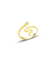 Gümüş altın yaldızlı ayarlamalı yılan yüzük SGTL11686GOLD (Rose)