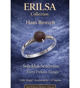 Sertifikalı Soğukluk Sendromu Enerji Yüzüğü – Ham Bronzit Ayarlanabilir İnce Kasa Boğa Oğlak Başak (Çok Renkli)