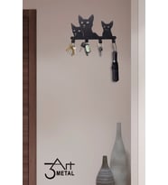Kedi Temalı Dekoratif Anahtar Askısı - Askılık - Anahtarlık - Banyo Askısı - Mutfak Askısı