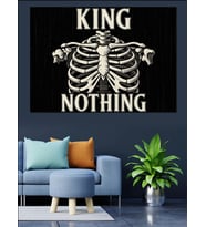 "King İs Nothing" Yazı Dekoratif Kanvas - Mdf Ahşap Tablo