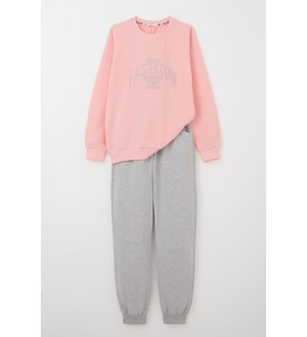 Breeze Kız Çocuk Eşofman Takım Moda Temalı Yazı Nakışlı 8-12 Yaş, Pembe