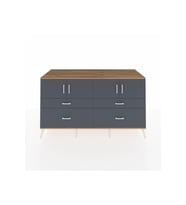 Kronos Konsol 2 Raflı 4 Çekmeceli 4 Kapaklı 176x59x99 Çam-Antrasit