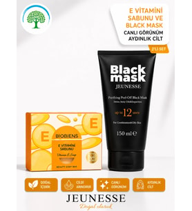 Jeunesse Black Mask 150 ml & Biobiens E Vitamini Sabunu 2'li Premium Cilt Bakım Seti