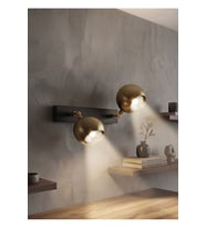 Modern İkili Mat Gold Küre Subar Aplik Tavan Avize Hareketli Başlık Armatür Spot Os Ram LED Ampül 3000k Günışığı