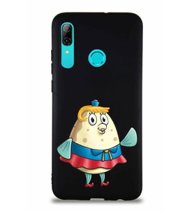Huawei P Smart 2019 Soft Premier Kapak Bayan Puff Tasarımlı Silikon Kılıf - Siyah (Şeffaf)