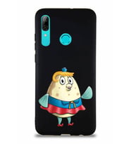 Huawei P Smart 2019 Soft Premier Kapak Bayan Puff Tasarımlı Silikon Kılıf - Siyah (Şeffaf)