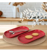 Keramika Yılbaşı Kırmızı Noyan Kayık Tabak 2 Adet 28 Cm 506