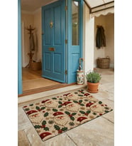 Valerine Life Kapı Önü Paspası 45x70cm iç Dış Mekan Yeni Yıl Ürünleri Noel Süsleri Yün Noel Baba