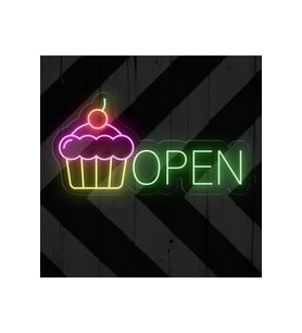 OPEN Yazılı ve Şekilli Neon Tabela