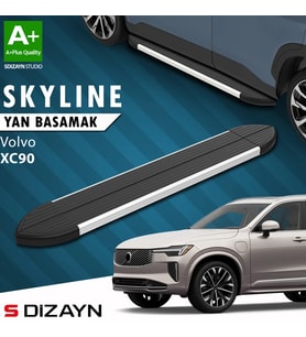 S-Dizayn Volvo XC90 Makyajlı Hybrid Skyline Aluminyum Yan Basamak 203 Cm 2024 Üzeri A+ Kalite