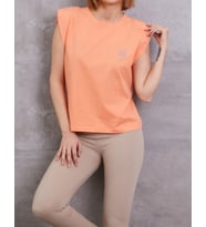Vatkalı Kolsuz T-shirt (Turuncu)